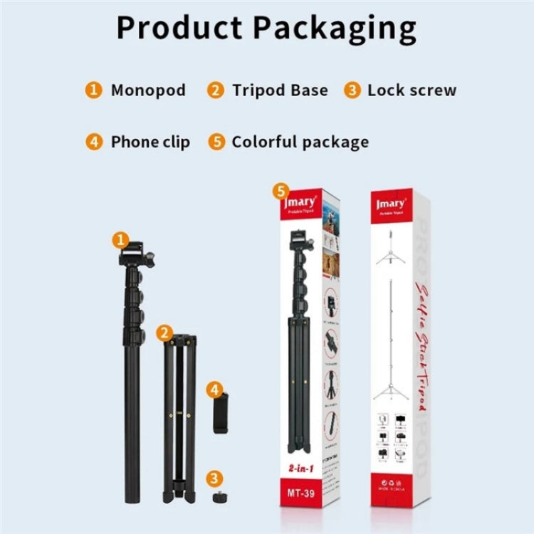 JMARY MT-39 Multifunction Live Streaming DSLR Camera Stand Holder Phone Clamp Tripod by Jmary