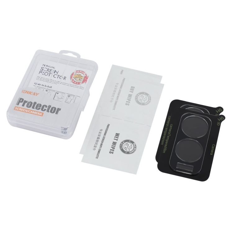 For OPPO A2x 5G 2pcs ENKAY 9H Rear Camera Lens Tempered Glass Film(Transparent) by ENKAY