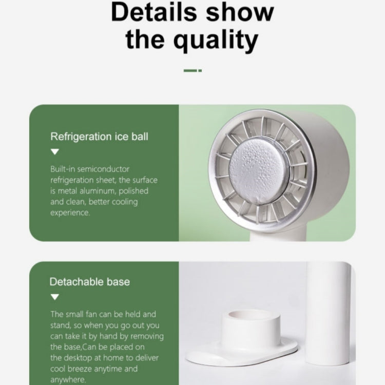 WX-633 Summer Handheld Fan 3 Speeds Semiconductor Cold Compress Desk Fan(Baby Blue) by buy2fix