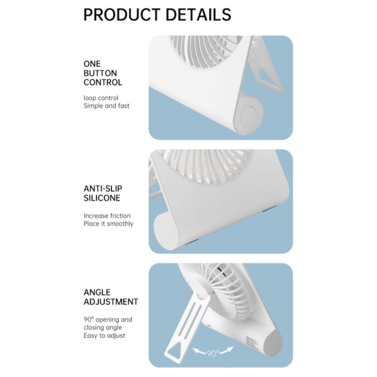 AR-13 Home Office Hanging Fan Summer Cooler Silent Operation Desktop Fan(White) by buy2fix