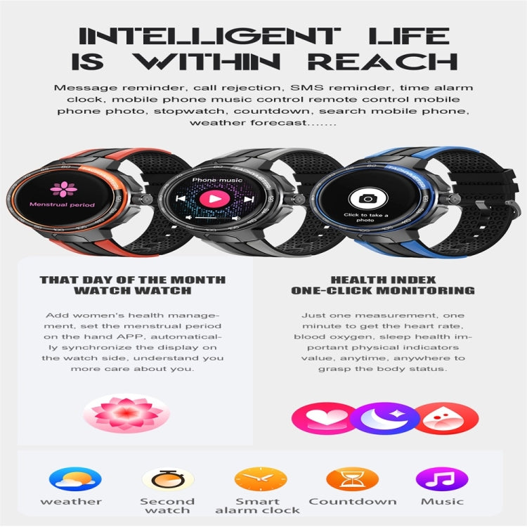 EX103 1.55 inch Color Screen Smart Watch, Support Bluetooth Call / Heart Rate Monitoring(Orange) by buy2fix