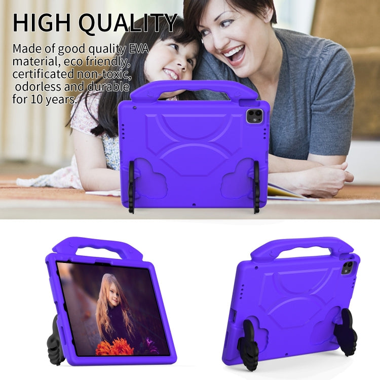 For iPad Pro 12.9 2022 / 2021 / 2020 Children EVA Shockproof Tablet Case with Thumb Bracket(Purple) - iPad Pro 12.9 (2022/2021) Cases by buy2fix | Online Shopping UK | buy2fix