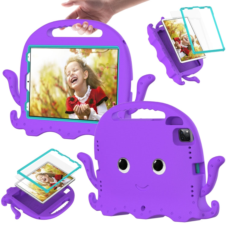 For iPad Air 11 2025 / 2024 Octopus Style EVA Hybrid PC Shockproof Tablet Case with Strap(Purple) by buy2fix
