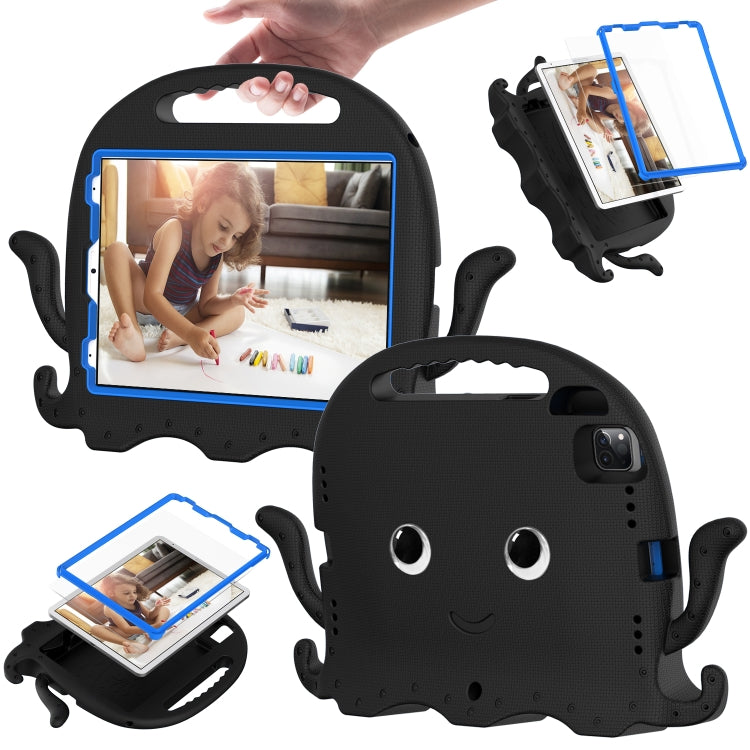 For iPad Air 11 2025 / 2024 Octopus Style EVA Hybrid PC Shockproof Tablet Case with Strap(Black) by buy2fix