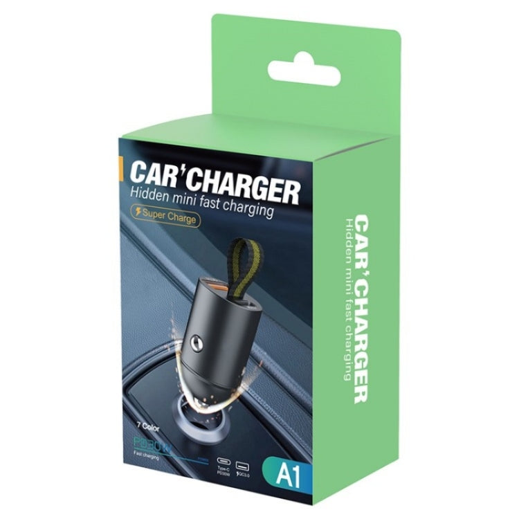 A1 QC 3.0+PD 30W Dual Car Charger Hidden Car Cigarette Lighter Phone Fast Charging Adapter by buy2fix