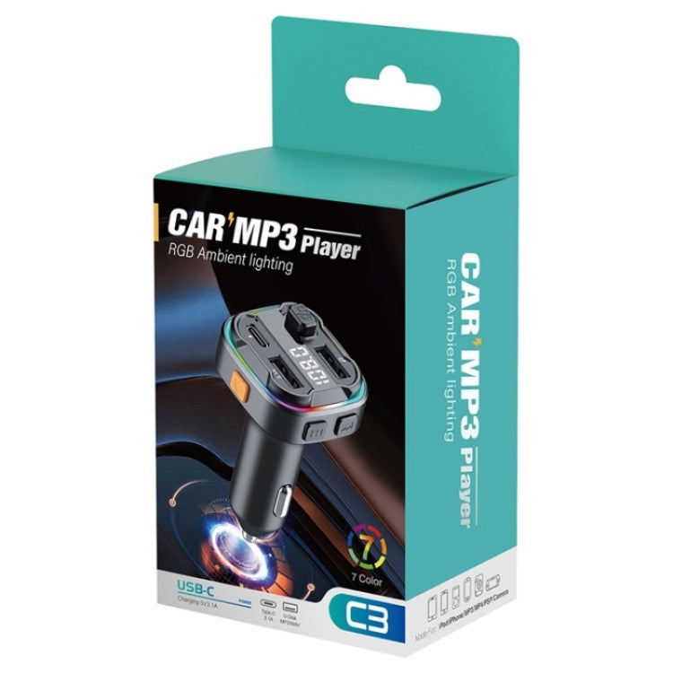 C3 Dual USB Car Charger Bluetooth Hands-free Call Adapter FM Transmitter Car MP3 Music Player by buy2fix