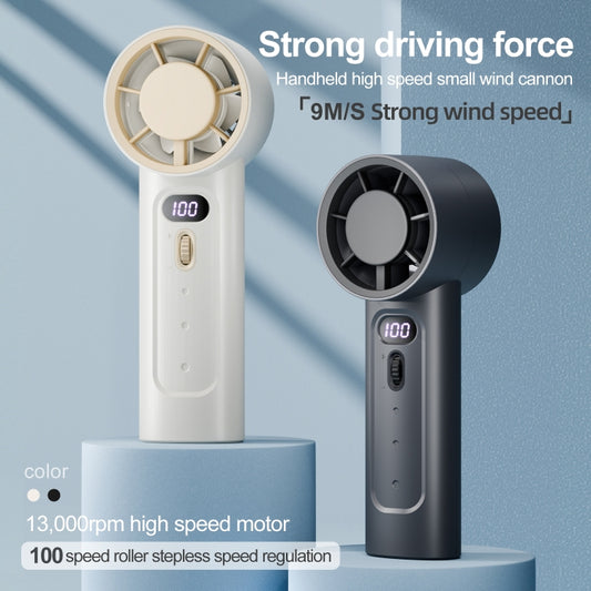 FC1 100 Wind Speed Levels Summer Cooler Desktop Fan Turbine Handheld Fan(White) by buy2fix