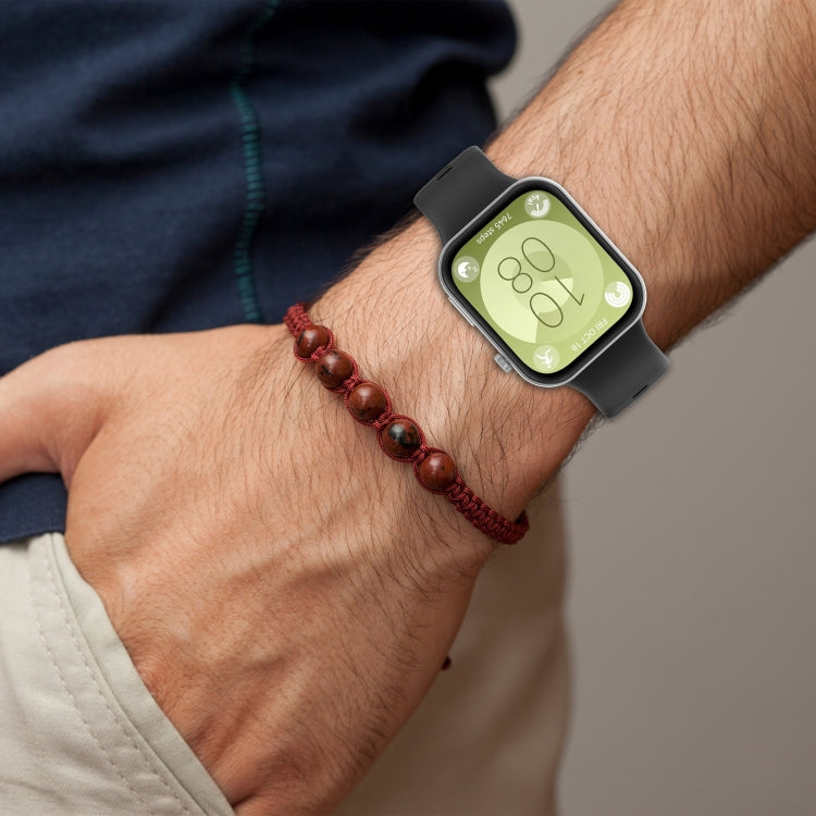 For Huawei Watch Fit3 Silicone Soft Watch Band + Clear Watch Protective Case Set(Green) by buy2fix