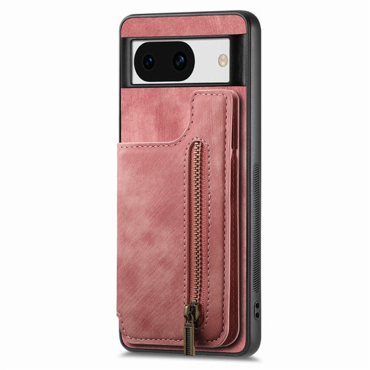For Google Pixel 9 Pro XL Retro Leather Zipper Wallet Back Phone Case(Pink) by buy2fix