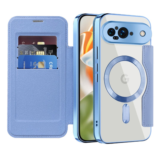 For Google Pixel 9 Shield MagSafe RFID Anti-theft Leather Phone Case(Blue) by buy2fix