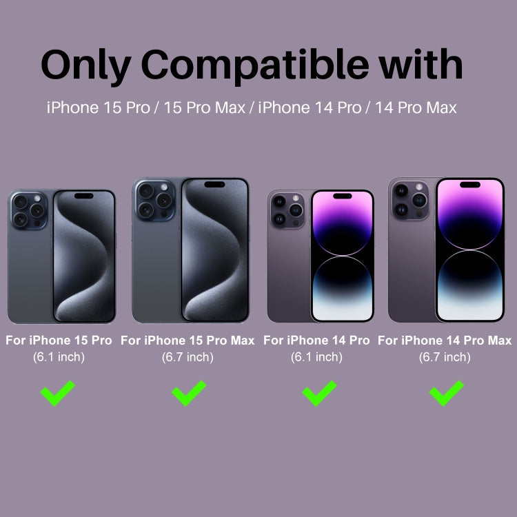 For iPhone 15 Pro / 15 Pro Max NORTHJO 2 Set 6Pcs Camera Lens Protector Diamond Metal Ring Film(Purple) by NORTHJO