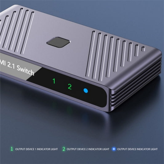 Q802 Aluminum Alloy 8K HD Video Splitter HDR 2 in 1 Out Mirror Screens Video Transfer Adapter by buy2fix