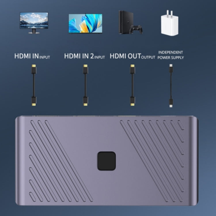 Q802 Aluminum Alloy 8K HD Video Splitter HDR 2 in 1 Out Mirror Screens Video Transfer Adapter by buy2fix