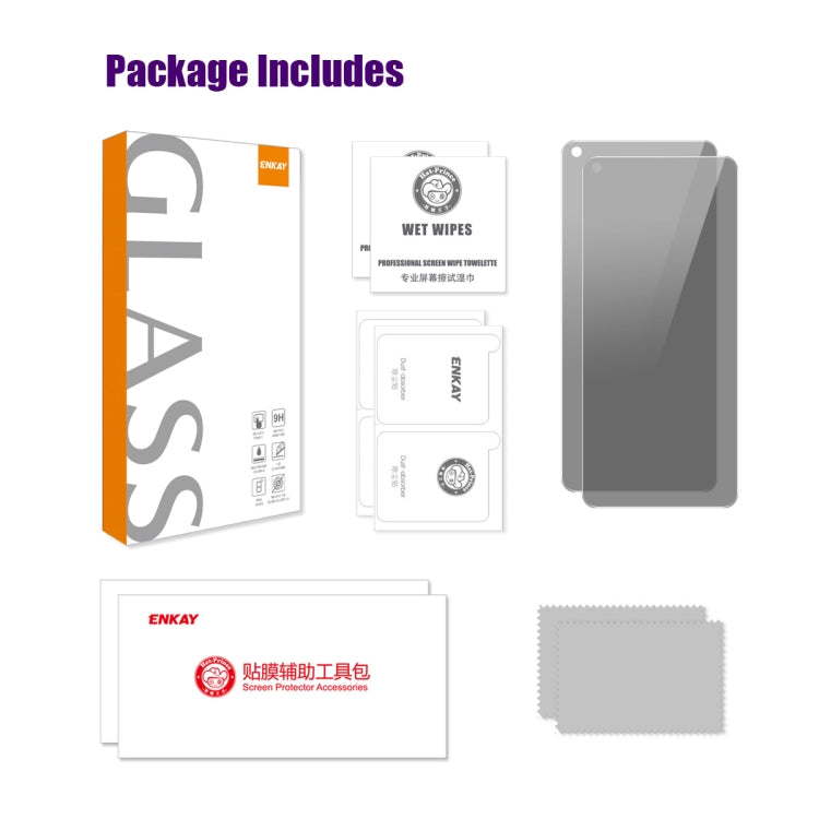 For OPPO K10x 2pcs ENKAY Hat-Prince 28 Degree Anti-peeping Privacy Tempered Glass Film - OPPO Tempered Glass by ENKAY | Online Shopping UK | buy2fix