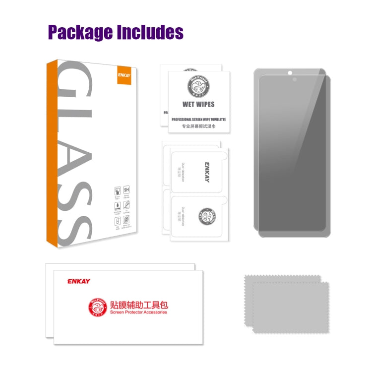 For Tecno Spark 20 2pcs ENKAY Hat-Prince 28 Degree Anti-peeping Privacy Tempered Glass Film by ENKAY