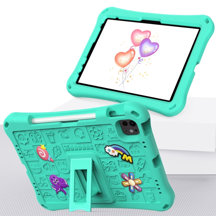 For iPad Air 11 2025 / 2024 Hi Baby EVA Full Body Tablet Case with Strap(Mint Green) by buy2fix