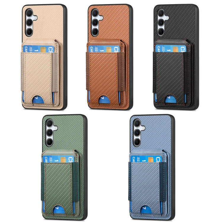 For Samsung Galaxy S25 5G Carbon Fiber Vertical Flip Wallet Stand Phone Case(Black) by buy2fix