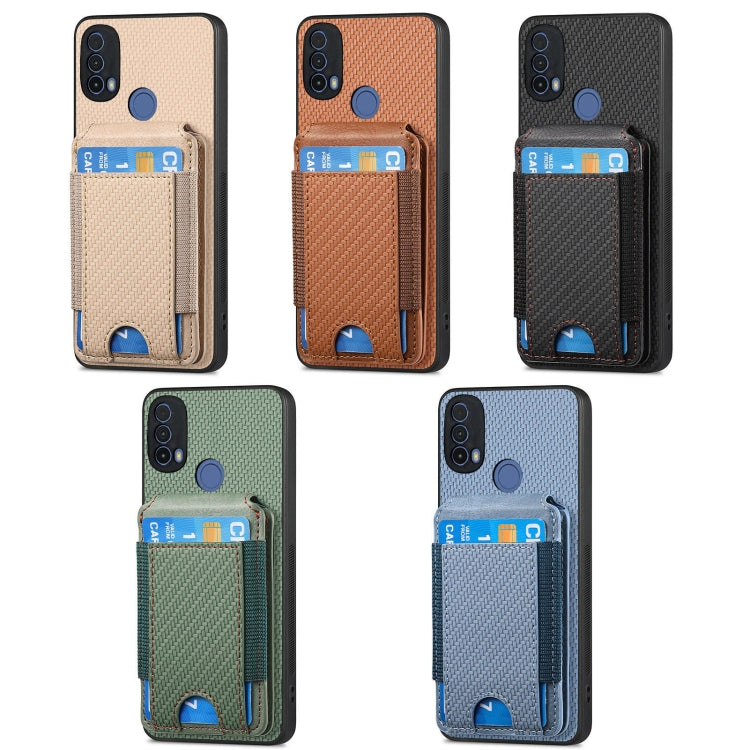 For Motorola Moto G Power 2024 5G Carbon Fiber Vertical Flip Wallet Stand Phone Case(Blue) by buy2fix