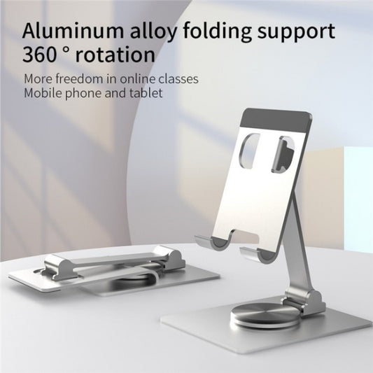 YY-022 360 Degree Rotation Aluminum Alloy Desktop Phone Tablet Holder(Rose Gold) - Desktop Holder by buy2fix | Online Shopping UK | buy2fix