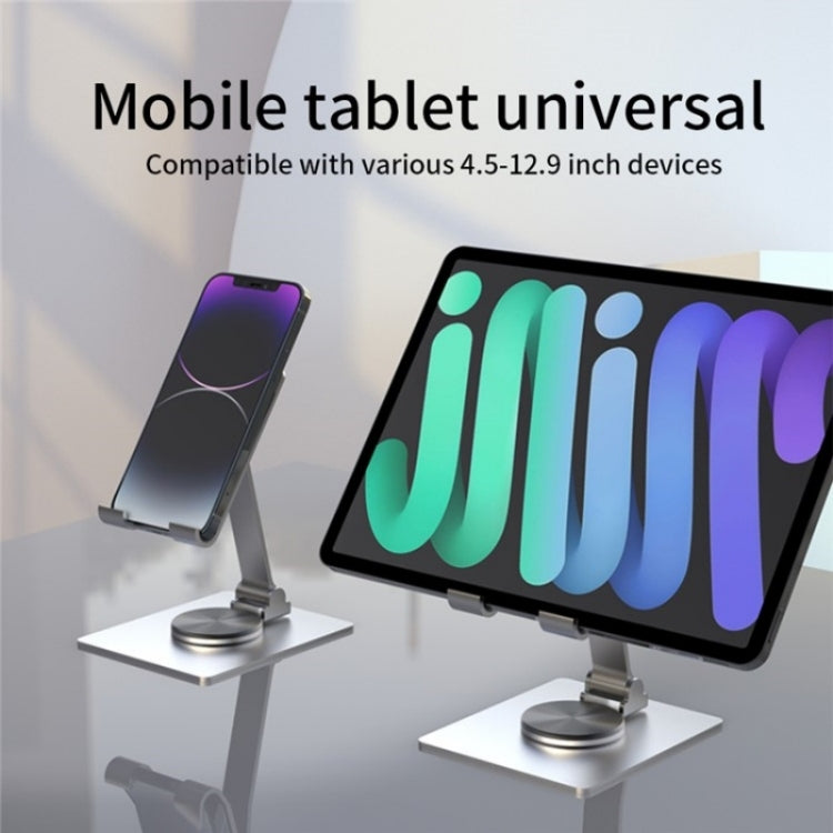 YY-022 360 Degree Rotation Aluminum Alloy Desktop Phone Tablet Holder(Rose Gold) - Desktop Holder by buy2fix | Online Shopping UK | buy2fix