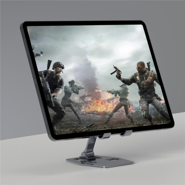 YY-018 Foldable Aluminum Alloy Desktop Phone Tablet Holder(Silver) - Desktop Holder by buy2fix | Online Shopping UK | buy2fix