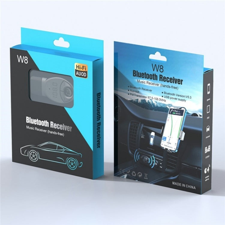 W8 With Telescopic Cable Car Audio Adapter Bluetooth Receiver FM Transmitter by buy2fix