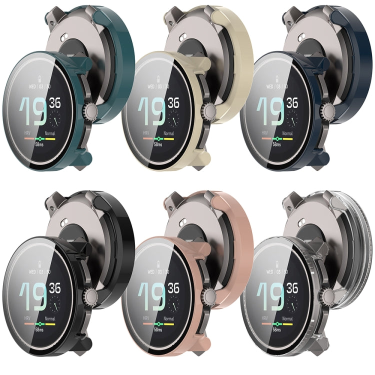 For Suunto Race PC + Tempered Glass Film Integrated Watch Protective Case(Transparent White) by buy2fix