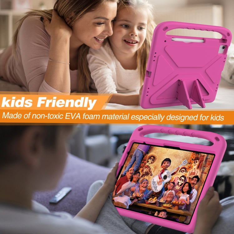 For iPad Air 13 2025 / 2024 Handle EVA Shockproof Tablet Case with Holder(RoseRed) by buy2fix