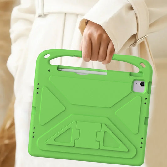 For iPad Air 13 2025 / 2024 Handle EVA Shockproof Tablet Case with Holder(Green) by buy2fix