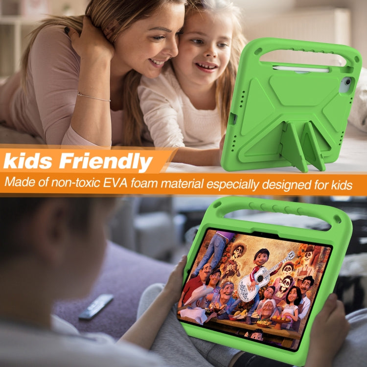 For iPad Air 11 2025 / 2024 / Pro 11 2024 Handle EVA Shockproof Tablet Case with Holder(Green) by buy2fix