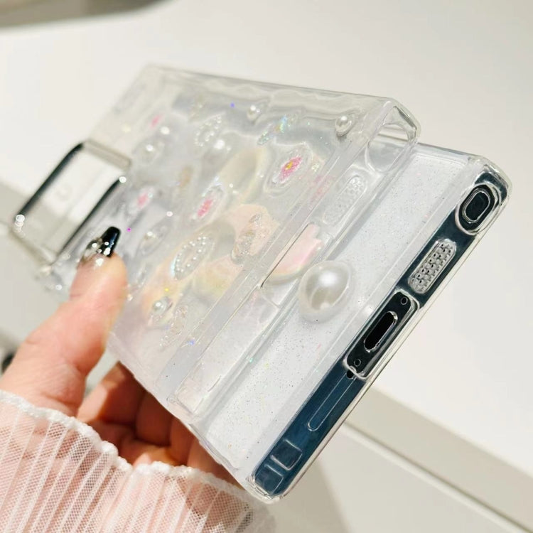 For Samsung Galaxy S25 Ultra 5G Three-dimensional Bow Pearl Love Flower TPU Phone Case(Pearl Bow) by buy2fix