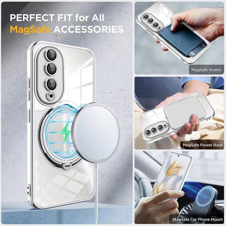 For Honor 90 Pro Rotation MagSafe Holder TPU Phone Case(Pink) by buy2fix