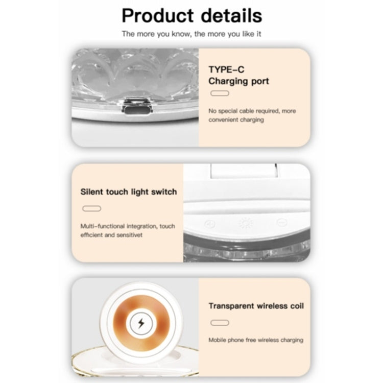 F11 Mobile Phone Holder Desktop Wireless Charger Dock Multi-Function Crystal Night Light by buy2fix