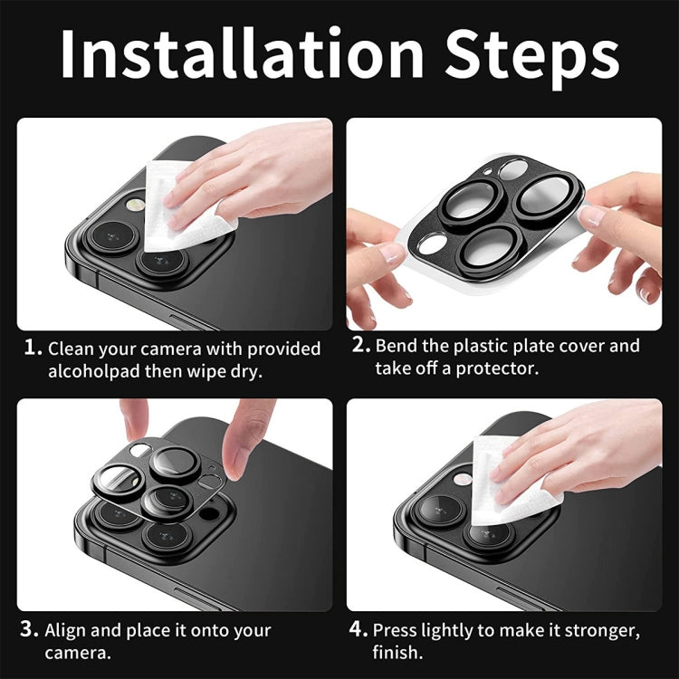 For iPhone 16 Pro / 16 Pro Max ENKAY Anti-reflection Camera Lens Aluminium Alloy Tempered Glass Film(Brown) by ENKAY