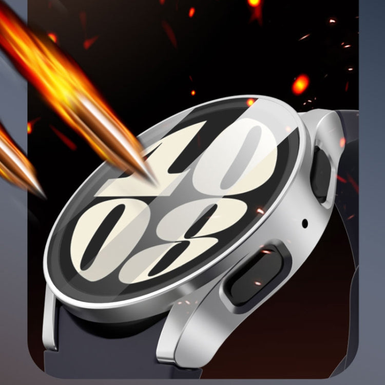 For Samsun Galaxy Watch 7 44mm PC + Tempered Film Integrated Watch Protective Case(Black) by buy2fix