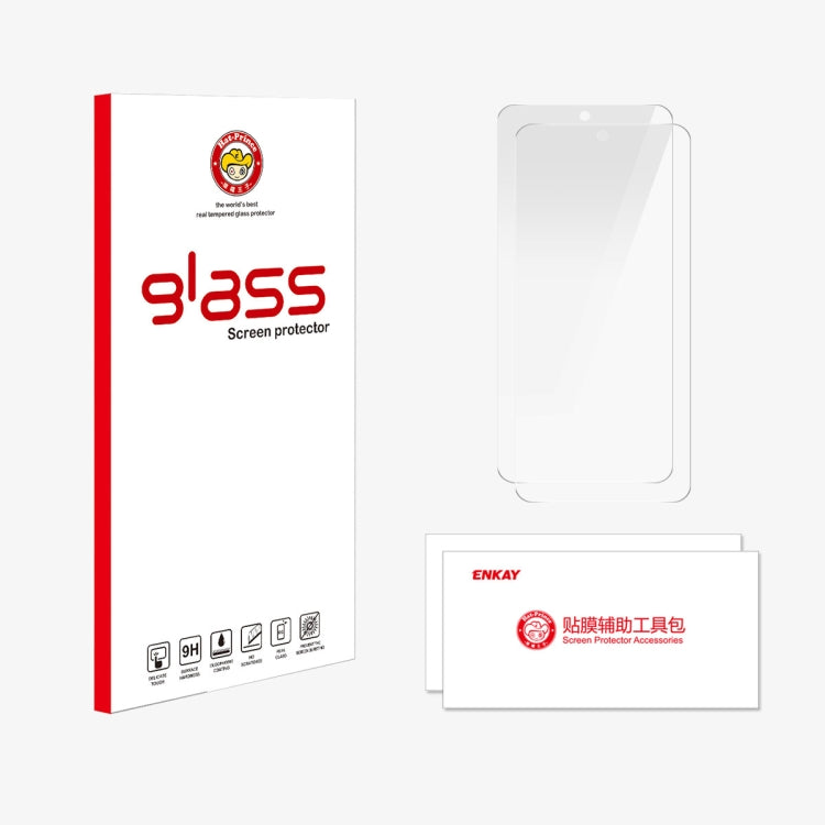 For Google Pixel 9 Pro 2pcs ENKAY 9H Big Arc Edge High Aluminum-silicon Tempered Glass Film by ENKAY