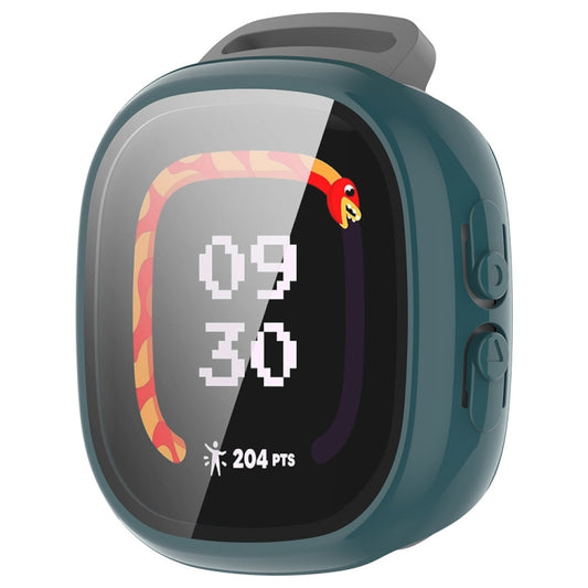 For Fitbit Ace LTE PC + Tempered Glass Film Integrated Watch Protective Case(Pine Green) by buy2fix