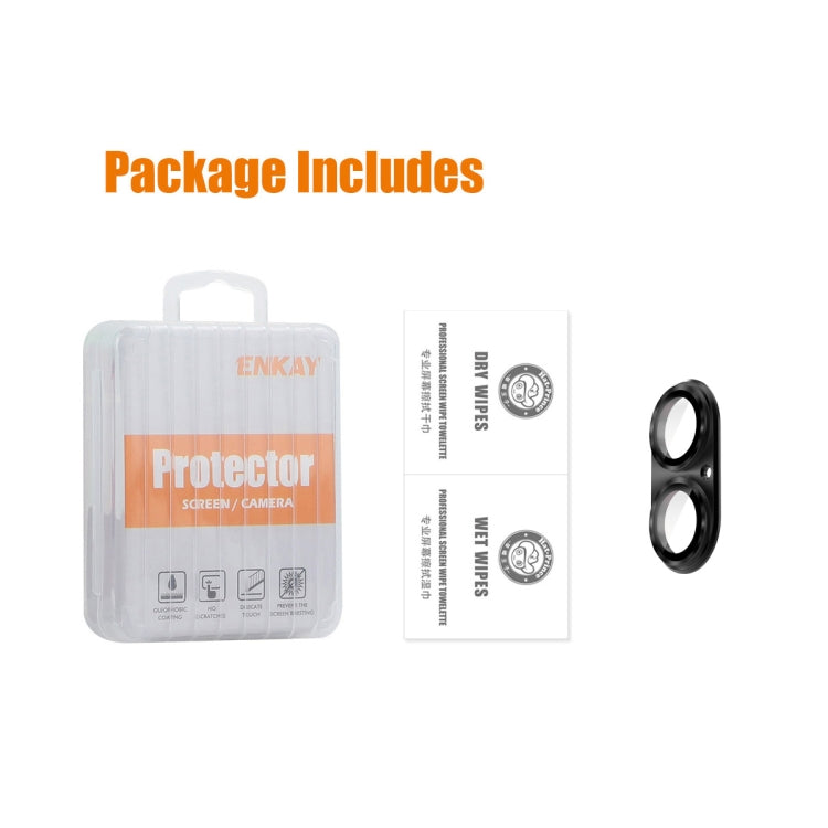 For iPhone 16 / 16 Plus ENKAY Aluminium Alloy Tempered Glass Lens Cover Film(Royal Blue) by ENKAY