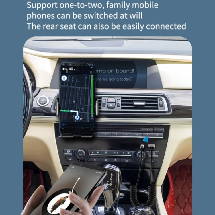 M02 3.5mm AUX Car Audio System Wireless Adapter Car Bluetooth Hands-Free Call Spring Cord by buy2fix