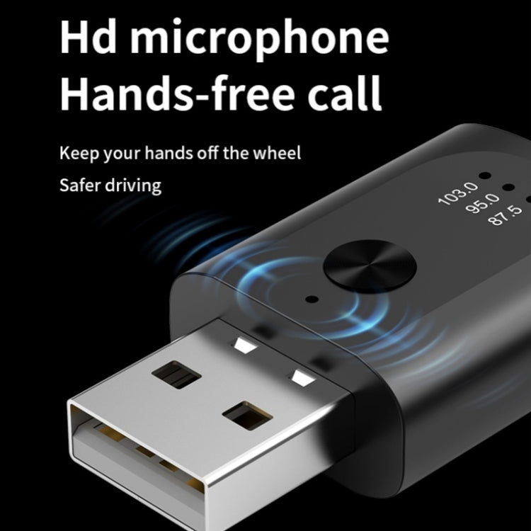M08 USB Bluetooth 5.3 Adapter Hands-Free Call Car Wireless Audio Receiver by buy2fix