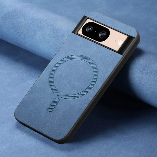 For Google Pixel 9 / 9 Pro Retro Magsafe Magnetic PU Back Cover Phone Case(Blue) by buy2fix