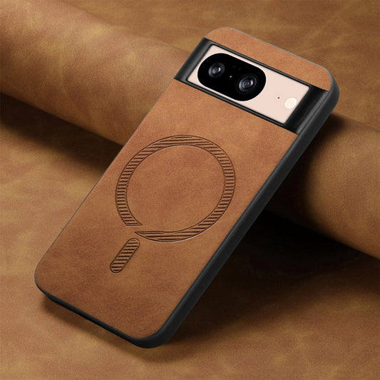 For Google Pixel 9 / 9 Pro Retro Magsafe Magnetic PU Back Cover Phone Case(Brown) by buy2fix