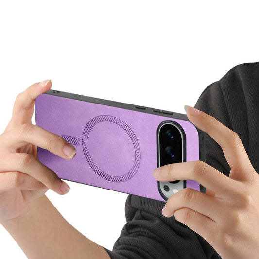 For Google Pixel 10 Pro XL Retro Magsafe Magnetic PU Back Cover Phone Case(Purple) - Google Cases by buy2fix | Online Shopping UK | buy2fix