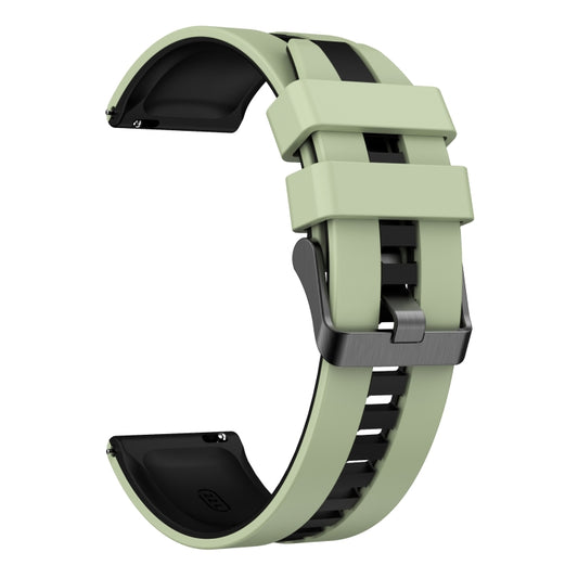 For Amazfit 3 22mm Two-Color Sports Silicone Watch Band(Light Green+Black) - Watch Bands by buy2fix | Online Shopping UK | buy2fix