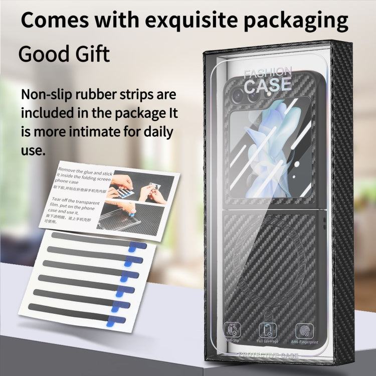 For Samsung Galaxy Z Flip7 FE / Flip6 Carbon Fiber Magsafe Phone Case(Black) by buy2fix