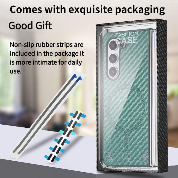 For Samsung Galaxy Z Fold6 Carbon Fiber Magsafe Phone Case(Green) by buy2fix