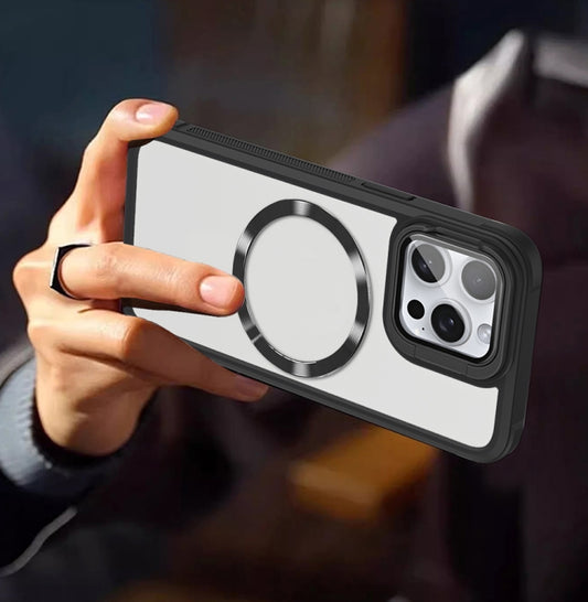 For iPhone 16 Pro CD-grain Magsafe Acrylic Hybrid TPU Phone Case(Blue) by buy2fix