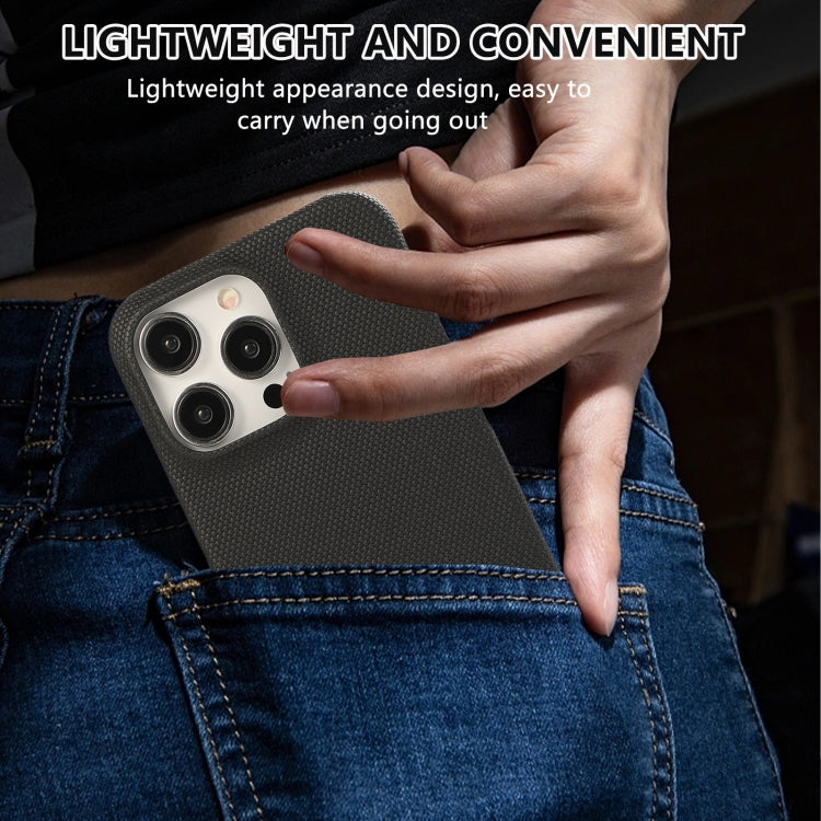 For iPhone 16 Stitching Cloth PU Shockproof Phone Case(Black) by buy2fix