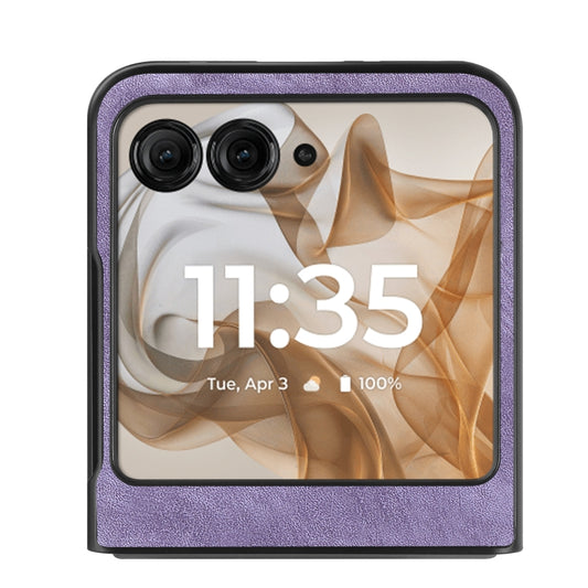For Motorola Razr 50 Vintage Leather PC Back Cover Phone Case(Purple) by buy2fix