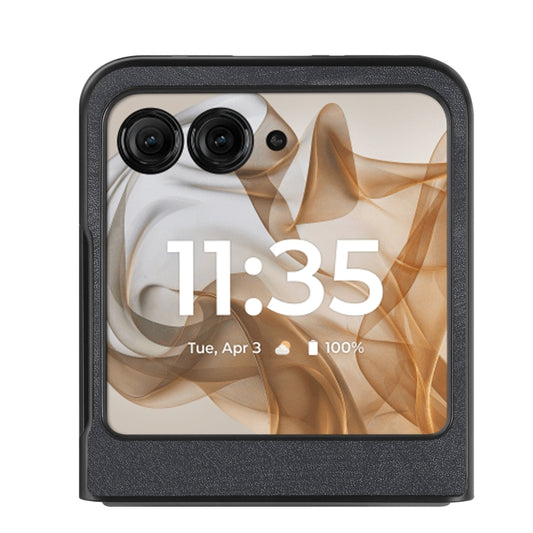 For Motorola Razr 50 Ultra Vintage Leather PC Back Cover Phone Case(Black) by buy2fix